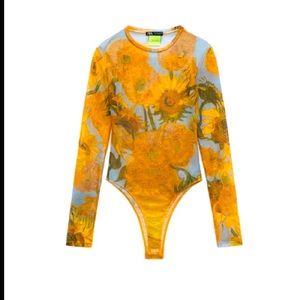 Brand new Zara Sunflower Mesh top